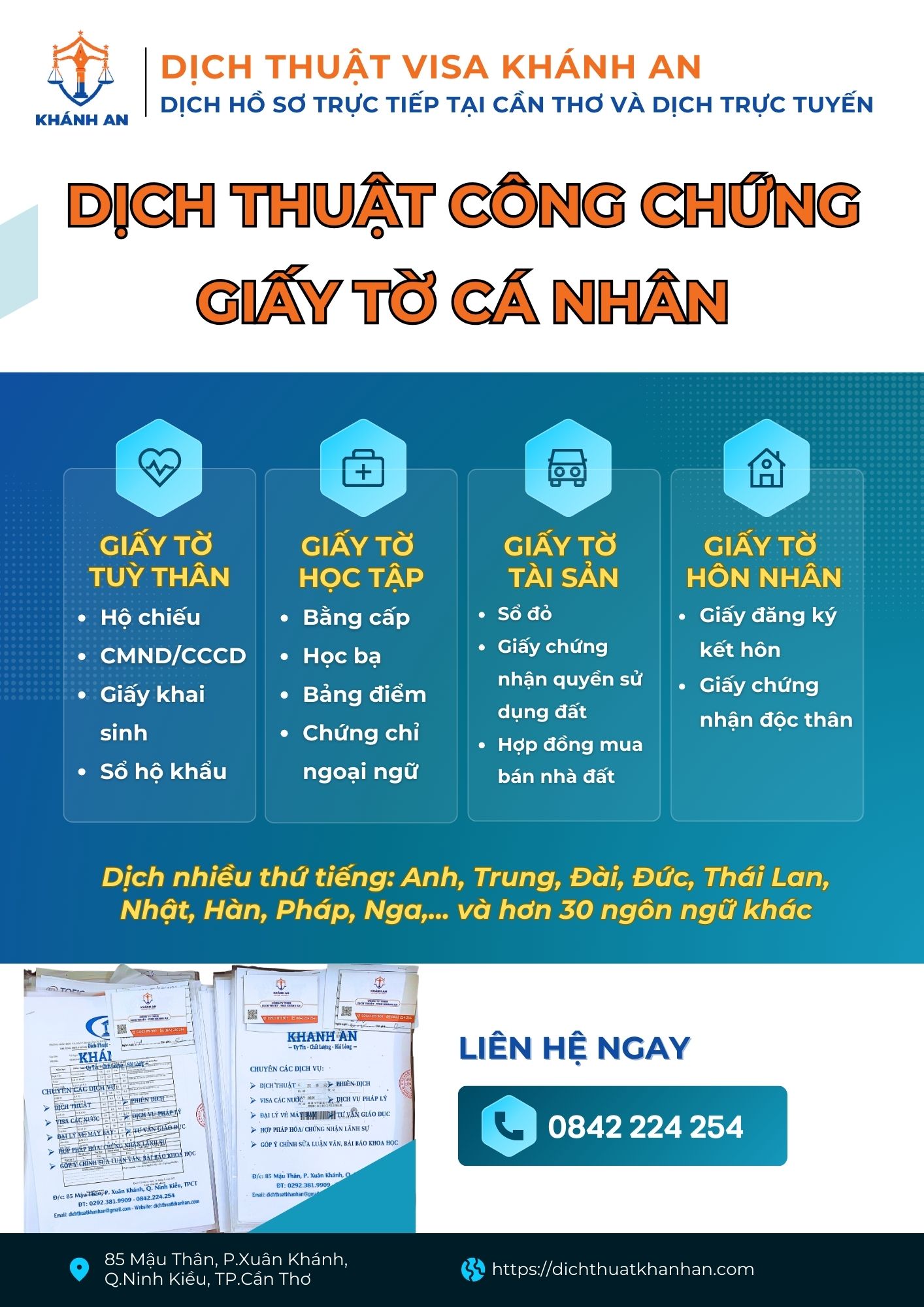 Dịch thuật giấy tờ cá nhân tại Cần Thơ