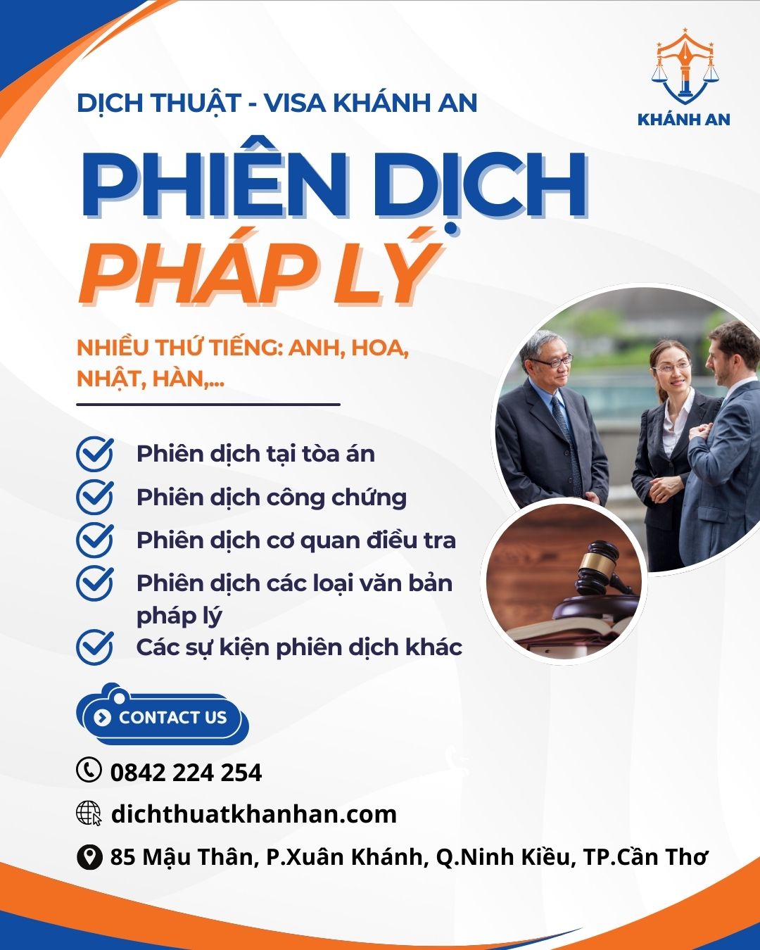 Dịch vụ Phiên dịch Pháp Lý Chuyên Nghiệp: Phiên dịch Tòa án, Phiên dịch Công chứng, Phiên dịch Điều tra tại Dịch thuật Khánh An