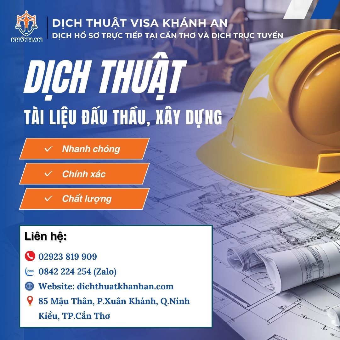 Dịch thuât tài liệu đấu thầu, xây dựng - Dịch thuật Khánh An