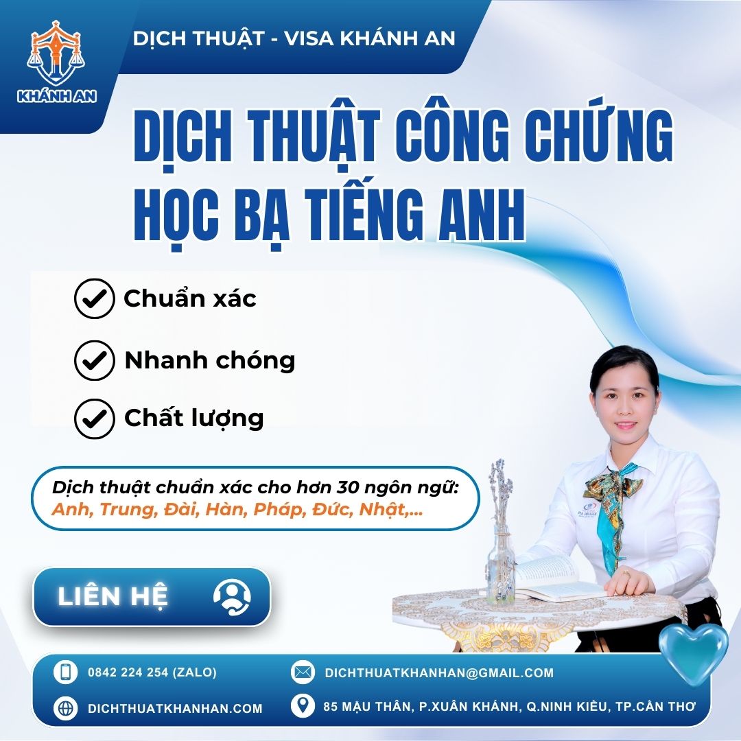 Dịch thuật Công chứng học bạ tại Dịch thuật - Visa Khánh An