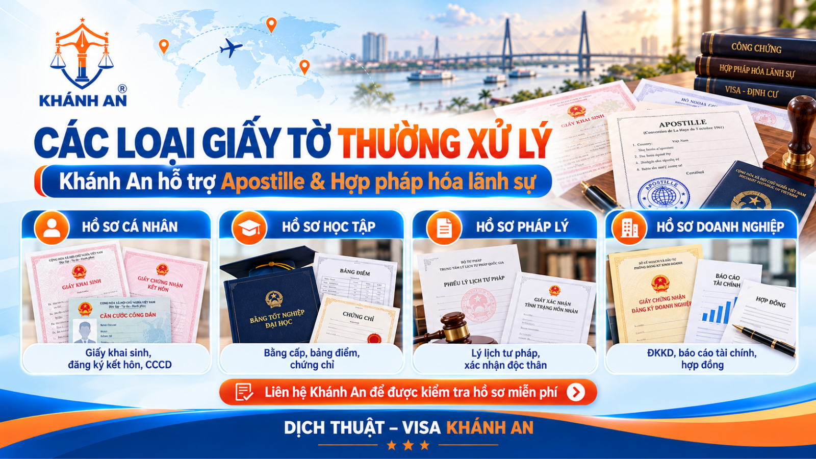 các loại giấy tờ thường xin tem apostille 