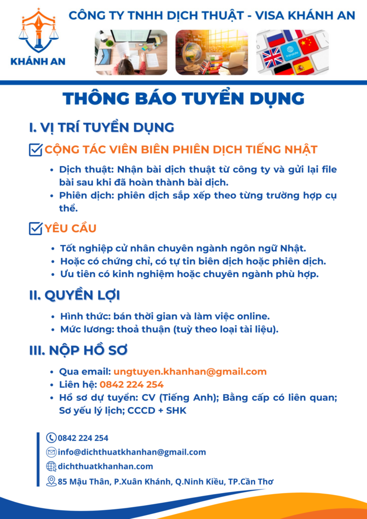 Tuyển dụng CTV Biên Phiên dịch tiếng Nhật