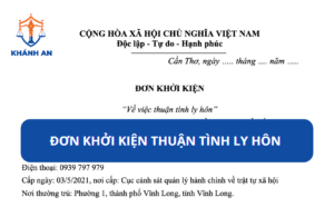 Đơn khởi kiện - Tranh chấp ly hôn